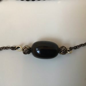 Unique black beaded choker 17 inches